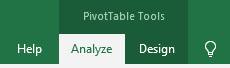 excel pivot table tools analyze