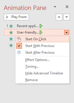 powerpoint animate bullet points change animation order of list items