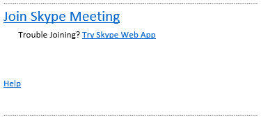skype for business email invitation link in outlook to join conference call meeting